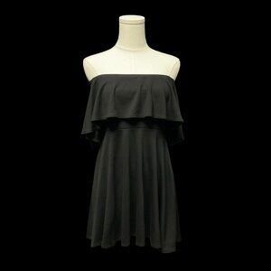 Black Dress with Ruffle Off the Shoulder Neckline